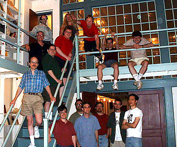 Penn Gamers stand on the stairs in Penniman Library before it disappeared